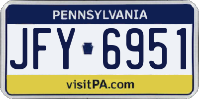 PA license plate JFY6951