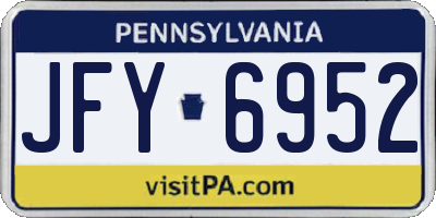 PA license plate JFY6952
