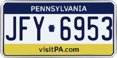 PA license plate JFY6953