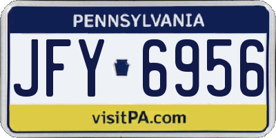 PA license plate JFY6956