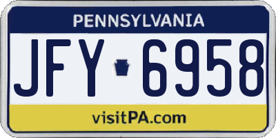 PA license plate JFY6958