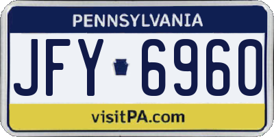 PA license plate JFY6960