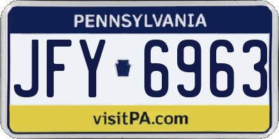 PA license plate JFY6963
