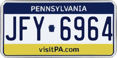 PA license plate JFY6964