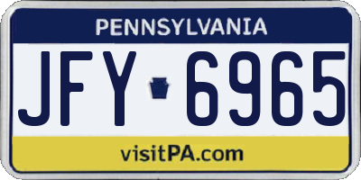PA license plate JFY6965