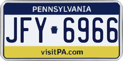 PA license plate JFY6966