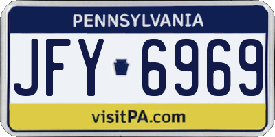 PA license plate JFY6969