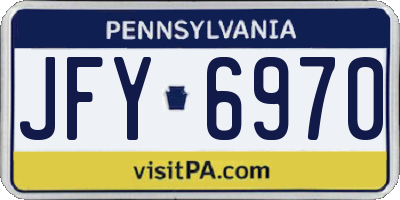 PA license plate JFY6970
