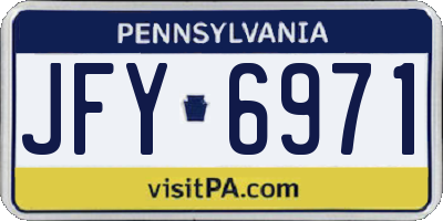 PA license plate JFY6971
