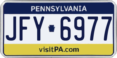 PA license plate JFY6977