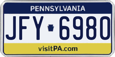 PA license plate JFY6980