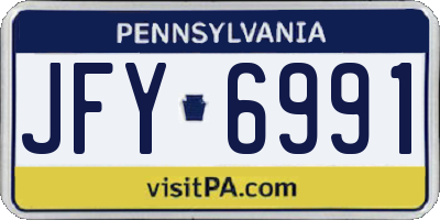 PA license plate JFY6991