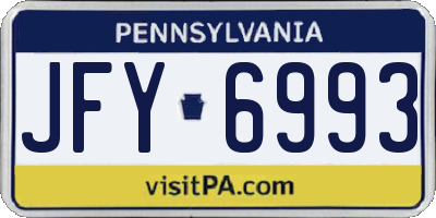 PA license plate JFY6993