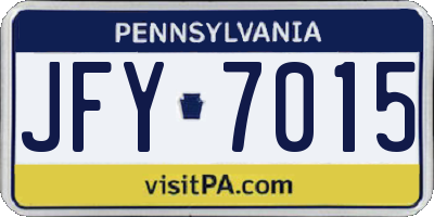 PA license plate JFY7015