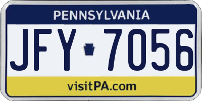 PA license plate JFY7056