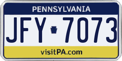 PA license plate JFY7073