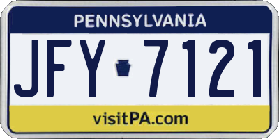 PA license plate JFY7121