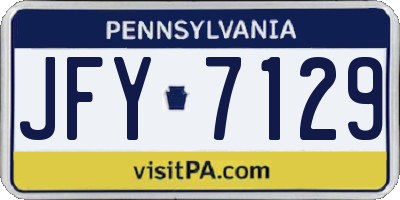 PA license plate JFY7129