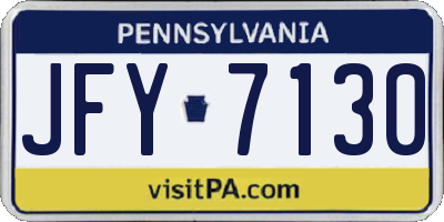 PA license plate JFY7130