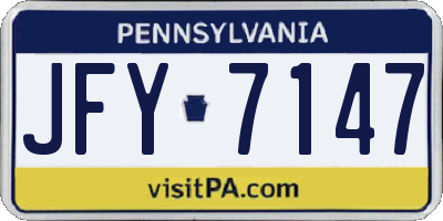 PA license plate JFY7147