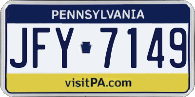 PA license plate JFY7149