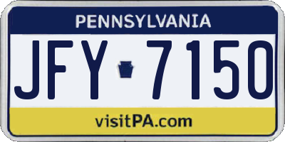 PA license plate JFY7150