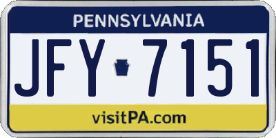 PA license plate JFY7151