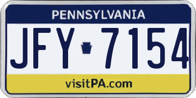 PA license plate JFY7154