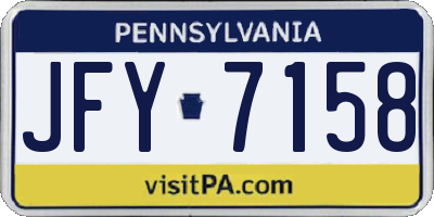 PA license plate JFY7158