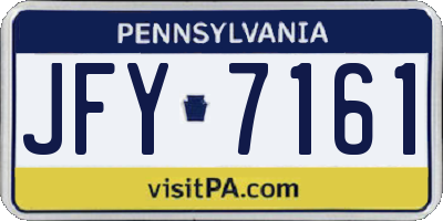 PA license plate JFY7161