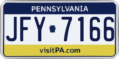 PA license plate JFY7166