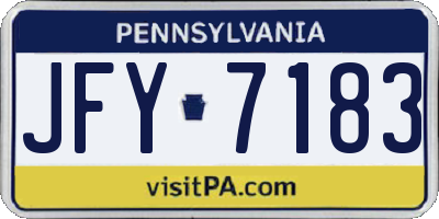 PA license plate JFY7183