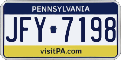PA license plate JFY7198