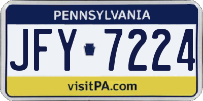 PA license plate JFY7224