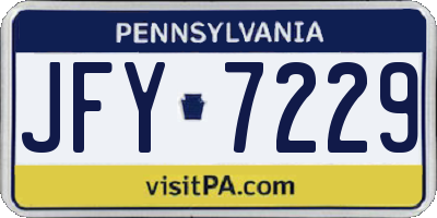 PA license plate JFY7229