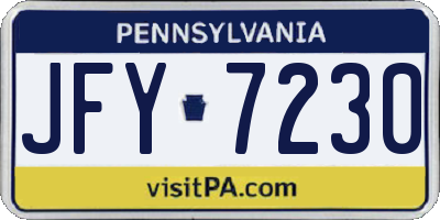 PA license plate JFY7230