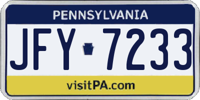 PA license plate JFY7233