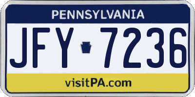 PA license plate JFY7236