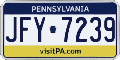 PA license plate JFY7239