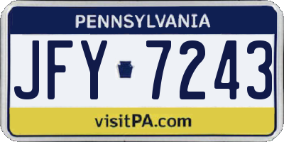 PA license plate JFY7243