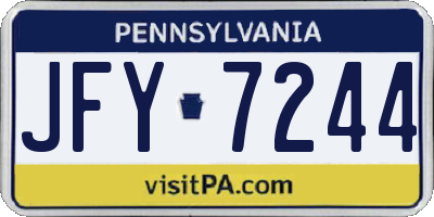 PA license plate JFY7244