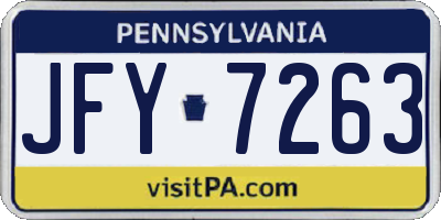 PA license plate JFY7263