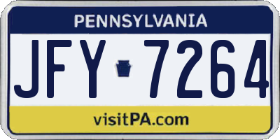 PA license plate JFY7264
