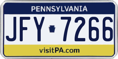 PA license plate JFY7266