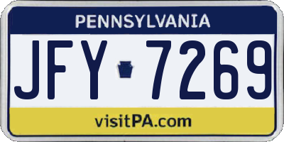 PA license plate JFY7269