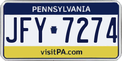 PA license plate JFY7274