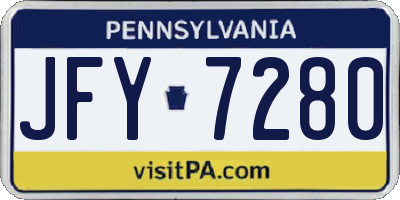 PA license plate JFY7280