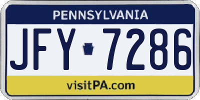 PA license plate JFY7286