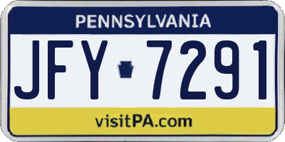 PA license plate JFY7291