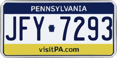 PA license plate JFY7293
